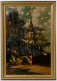 Walter Wilcox Burridge (American, 1857-1913) 'Jesuits Church, Havana' Oil on Canvas