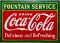 Coca-Cola Porcelain 'Fountain Service' Sign
