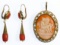 18k Gold Cameo and Coral Jewelry Assortment