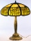 Slag Glass Panel Table Lamp
