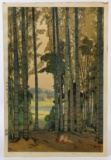 Hiroshi Yoshida (American / Japanese, 1876-1950) 'Bamboo Wood' Woodblock Print