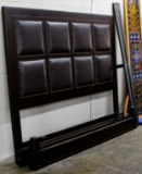 Mahogany and Leather Bed Frame by Walter E. Smithe