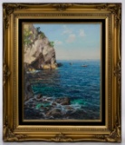 Fulvio Di Sorrento (Italian, 20th Century) 'Seascape' Oil on Canvas Board