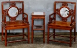 Asian Rosewood and Hardstone Parlor Set