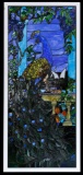 Stained Glass Peacock Window Panel