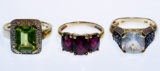 14k Gold and Semi-precious Gemstone Rings