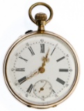 14k Gold Case Open Face Pocket Watch