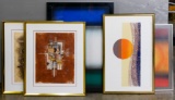 Abstract Lithograph and Mixed Media Assortment