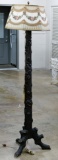 Rembrandt Shade on Carved Wood Floor Lamp