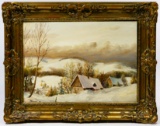 Matthew F. Kousal (Canadian, 1902-1990) 'Winter' Oil on Canvas Board