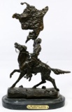 (After) Frederic Remington 'The Buffalo Signal' Bronze Statue