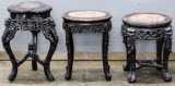 Asian Style Rosewood and Marble Top Tables
