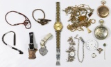 Wrist, Pocket Watch, Watch Chain and Fob Assortment