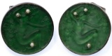 R Lalique 'Fioret Chose Promise' Glass in Sterling Silver Cufflinks