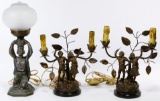 Cast Metal Figural Table Lamps