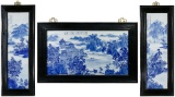 Asian Blue and White Porcelain Plaques