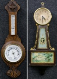 Banjo Clock and Wall Barometer