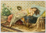 Renato Moretti (Italian, 1863-1913) 'Repose' Watercolor on Paper