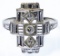 18k White Gold and Diamond Art Deco Ring