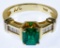 18k Gold, Emerald and Diamond Ring