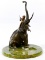 Bergman Style Bronze Elephant on Alabaster Tray