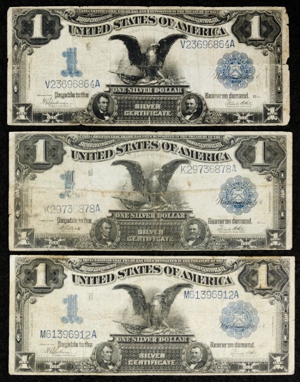 1899 $1 'Black Eagle' Silver Certificates VG-F