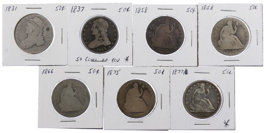 Capped Bust and Seated Liberty 50c Assortment G-F