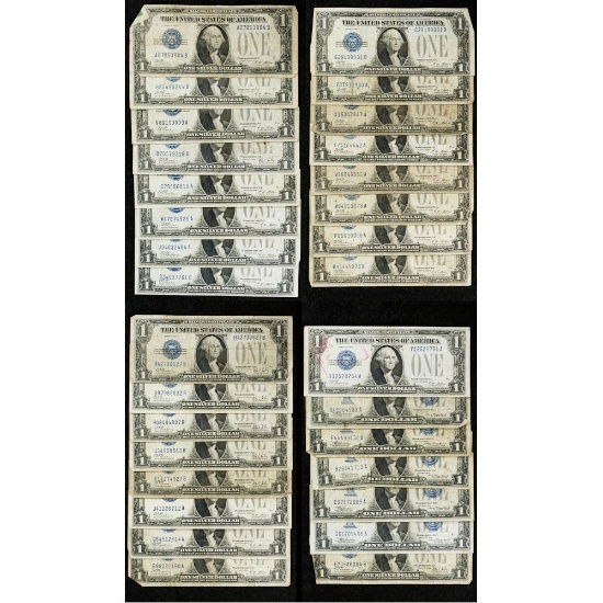 1928-A, 1928-B and 1934 $1 'Funny Back' Silver Certificate Assortment