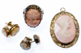 14k and 10k Gold and Cameo Jewelry Assortment