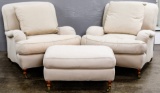 Upholstered Chair and Ottoman Set