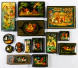 Russian Hand Lacquered Box Assortment