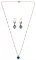 14k Gold and Light Blue Gemstone Pendant and Earrings