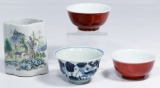 Chinese Bowl and Brush Pot Assortment