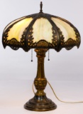 Slag Glass Shade Table Lamp