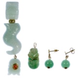 14k Gold and Jadeite Jade Jewelry Assortment