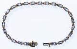 14k Gold and Aqua Marine Bracelet