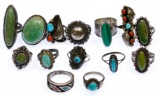 Native American Navajo Silver Ring Assortment