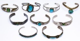Native American Navajo Silver Cuff Bracelet Assortment
