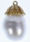 14k Gold, Baroque Pearl and Diamond Pendant