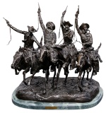 (After) Frederic Remington (American, 1861-1909) 'Coming Thru the Rye' Bronze Statue