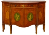 Continental School Inlaid and Painted Buffet