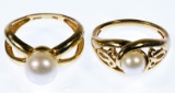 14k Gold and Pearl Rings
