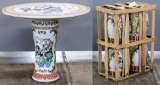 Asian Style Ceramic Garden Table and Stools