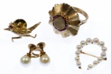 14k Gold, Pearl and Ruby Jewelry Assortment