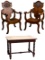 Romanesque Revival Oak Armchairs