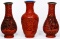 Asian Cinnabar Style Vase Assortment