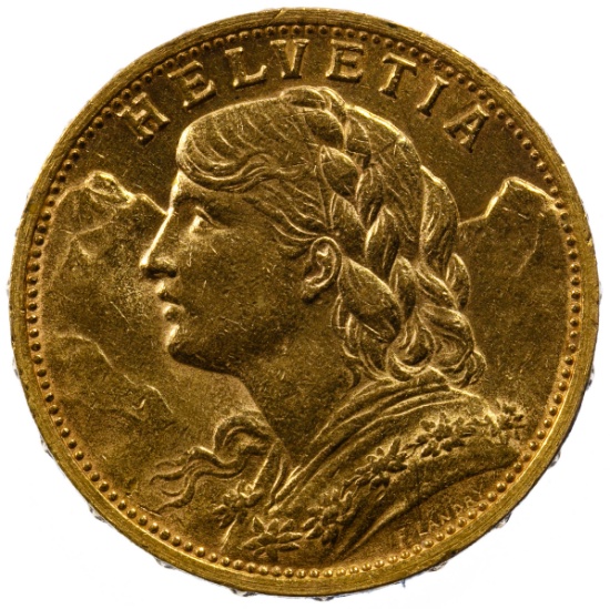 Switzerland: 1930-B 20 Franc Gold