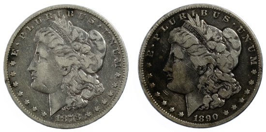 1878-CC, 1890-CC $1 F