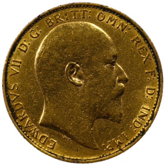 England: 1909 1/2 Gold Sovereign