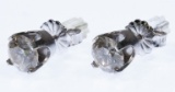 14k and 10k White Gold and Diamond Stud Earrings